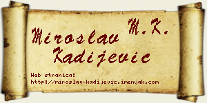 Miroslav Kadijević vizit kartica